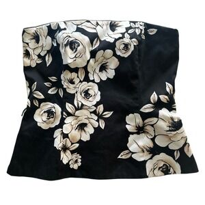 White House Black Market Womens Bustier Floral Strapless Corset Top Size 4 Party